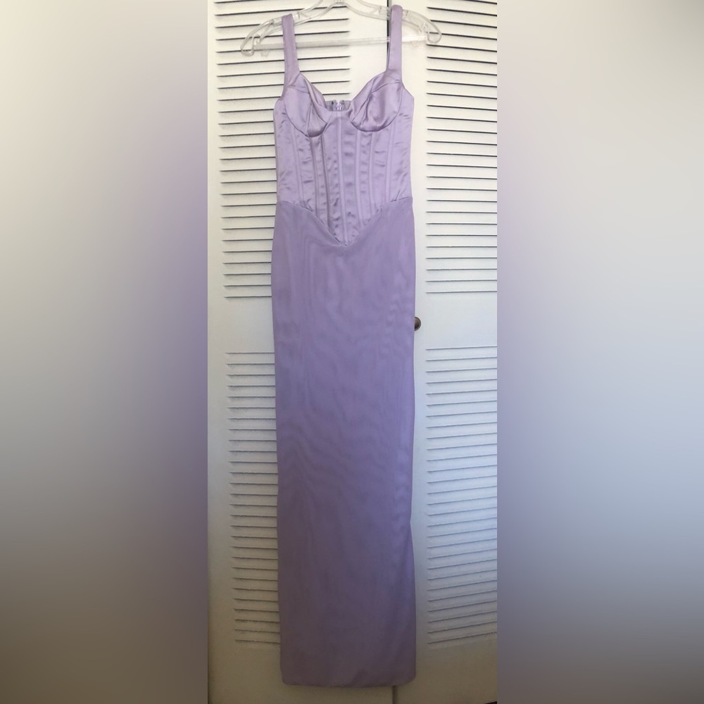 House of CB Lavender bustier Strapless long dress XS